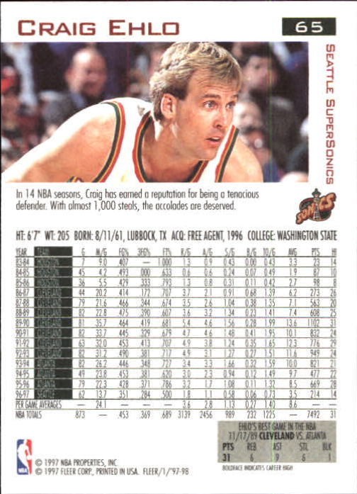 1997/1998 Fleer Basketball Part 1 Main Set Cards - Picture 93 of 347