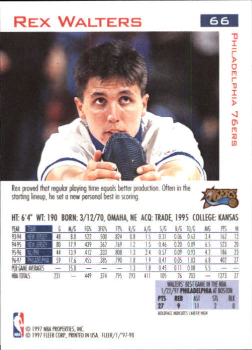 1997/1998 Fleer Basketball Part 1 Main Set Cards - Picture 95 of 347