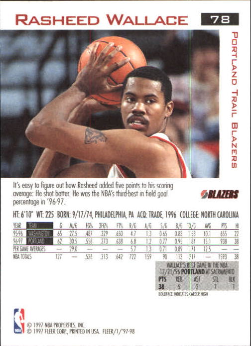 1997/1998 Fleer Basketball Part 1 Main Set Cards - Picture 111 of 347
