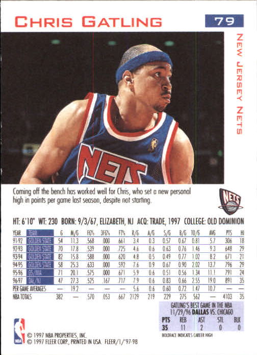 1997/1998 Fleer Basketball Part 1 Main Set Cards - Picture 113 of 347