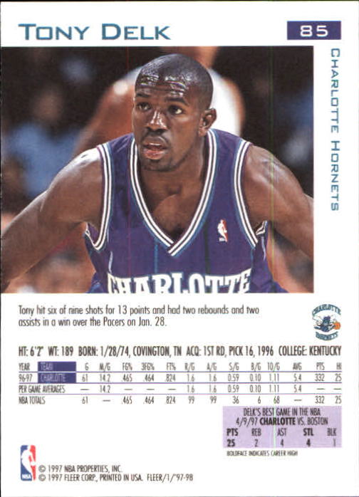 1997/1998 Fleer Basketball Part 1 Main Set Cards - Picture 123 of 347