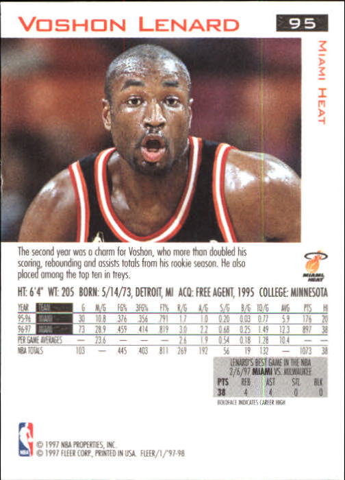 1997/1998 Fleer Basketball Part 1 Main Set Cards - Picture 139 of 347