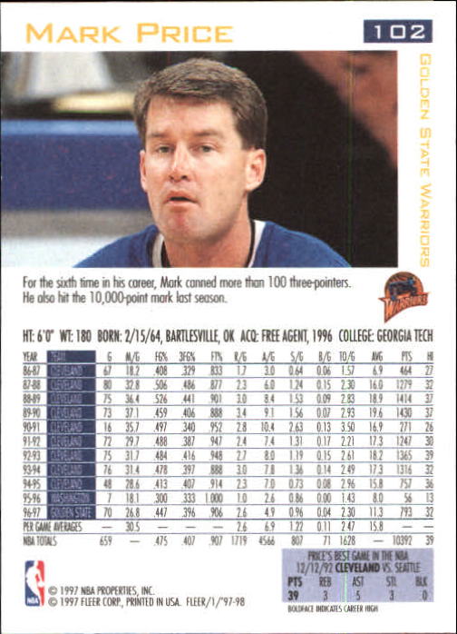1997/1998 Fleer Basketball Part 1 Main Set Cards - Picture 147 of 347
