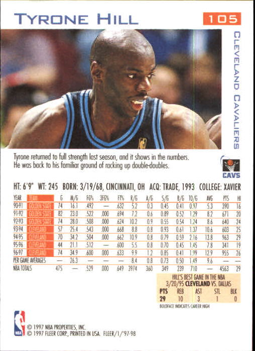 1997/1998 Fleer Basketball Part 1 Main Set Cards - Picture 153 of 347