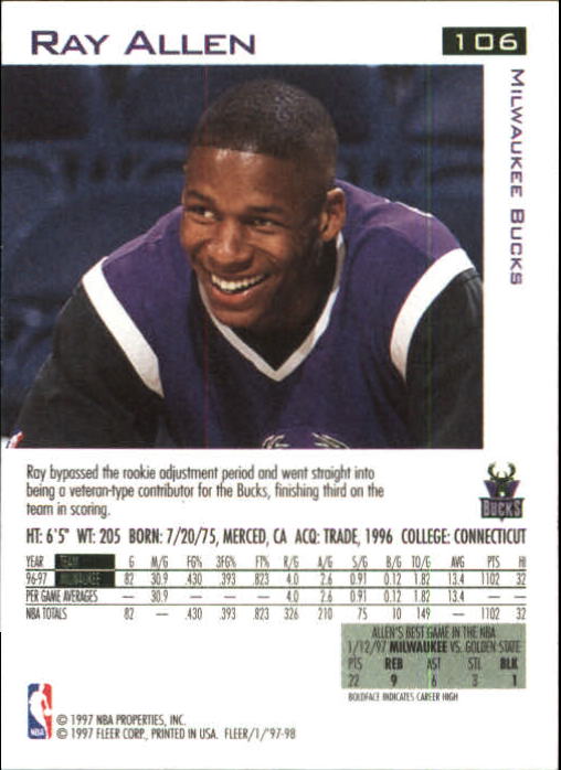 1997/1998 Fleer Basketball Part 1 Main Set Cards - Picture 155 of 347
