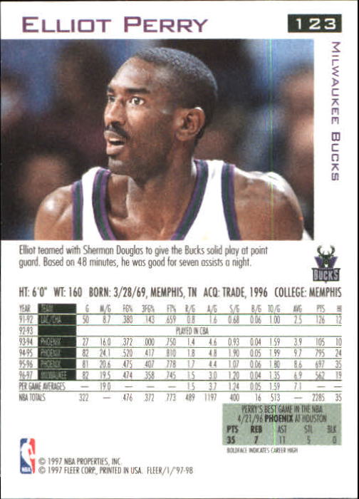 1997/1998 Fleer Basketball Part 1 Main Set Cards - Picture 175 of 347