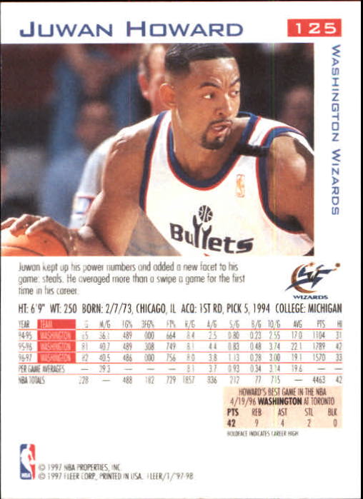 1997/1998 Fleer Basketball Part 1 Main Set Cards - Picture 179 of 347