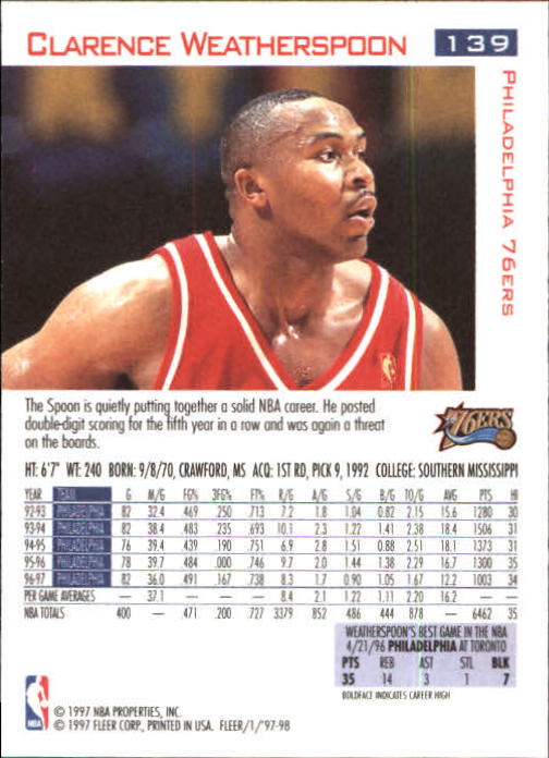 1997/1998 Fleer Basketball Part 1 Main Set Cards - Picture 205 of 347