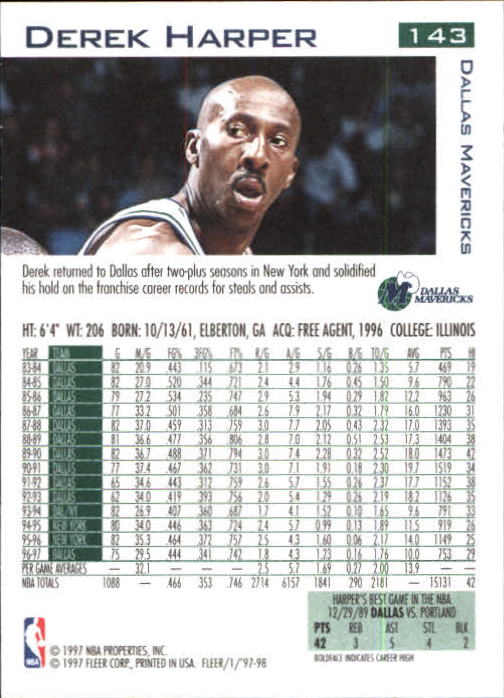 1997/1998 Fleer Basketball Part 1 Main Set Cards - Picture 209 of 347