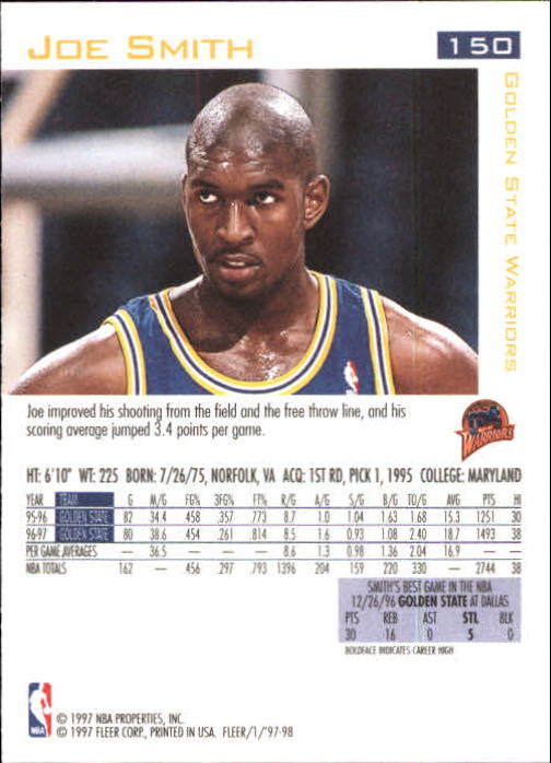 1997/1998 Fleer Basketball Part 1 Main Set Cards - Picture 223 of 347