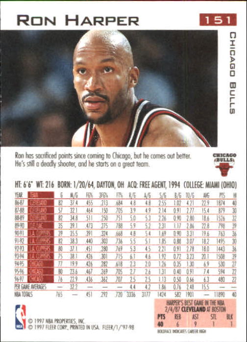 1997/1998 Fleer Basketball Part 1 Main Set Cards - Picture 225 of 347