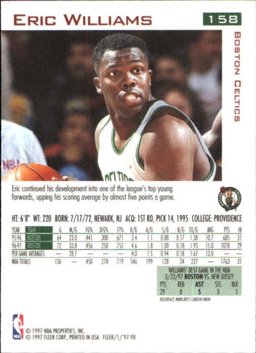 1997/1998 Fleer Basketball Part 1 Main Set Cards - Picture 239 of 347