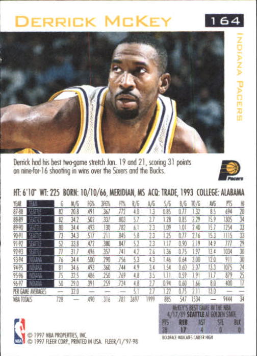 1997/1998 Fleer Basketball Part 1 Main Set Cards - Picture 249 of 347