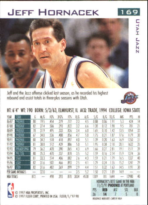 1997/1998 Fleer Basketball Part 1 Main Set Cards - Picture 257 of 347