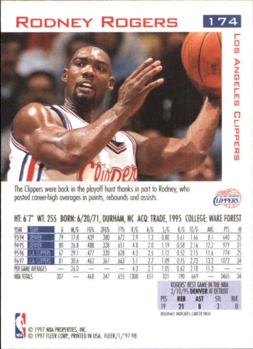 1997/1998 Fleer Basketball Part 1 Main Set Cards - Picture 267 of 347