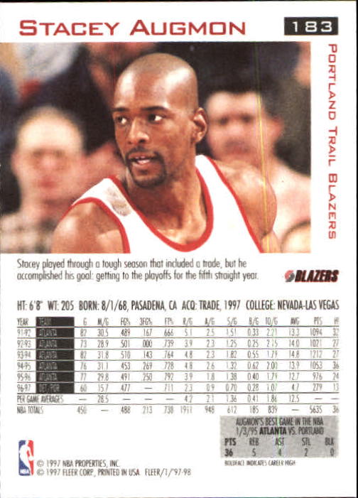 1997/1998 Fleer Basketball Part 1 Main Set Cards - Picture 277 of 347
