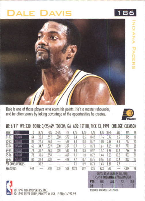 1997/1998 Fleer Basketball Part 1 Main Set Cards - Picture 281 of 347