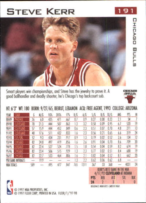 1997/1998 Fleer Basketball Part 1 Main Set Cards - Picture 291 of 347