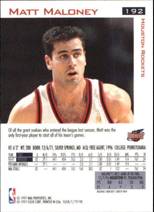 1997/1998 Fleer Basketball Part 1 Main Set Cards - Picture 293 of 347