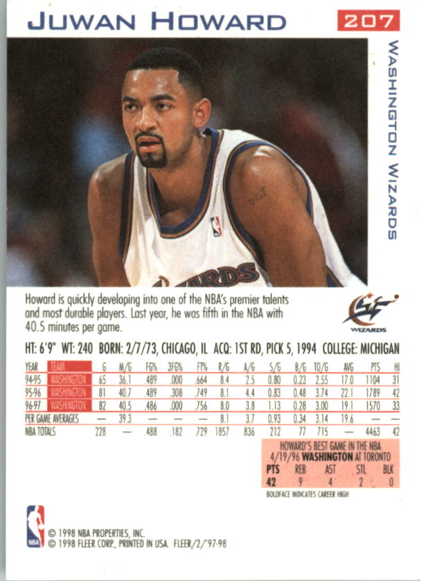 1997/1998 Fleer Basketball Part 1 Main Set Cards - Picture 311 of 347