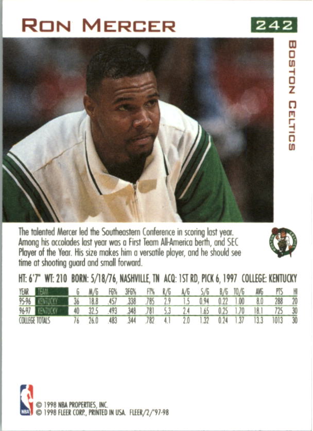 1997/1998 Fleer Basketball Part 1 Main Set Cards - Picture 321 of 347