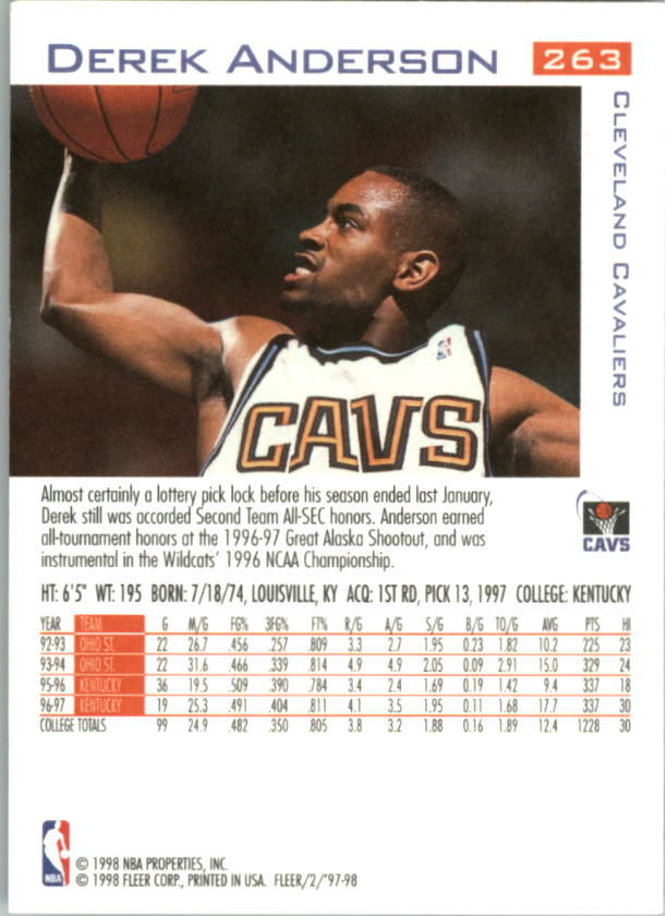 1997/1998 Fleer Basketball Part 1 Main Set Cards - Picture 325 of 347