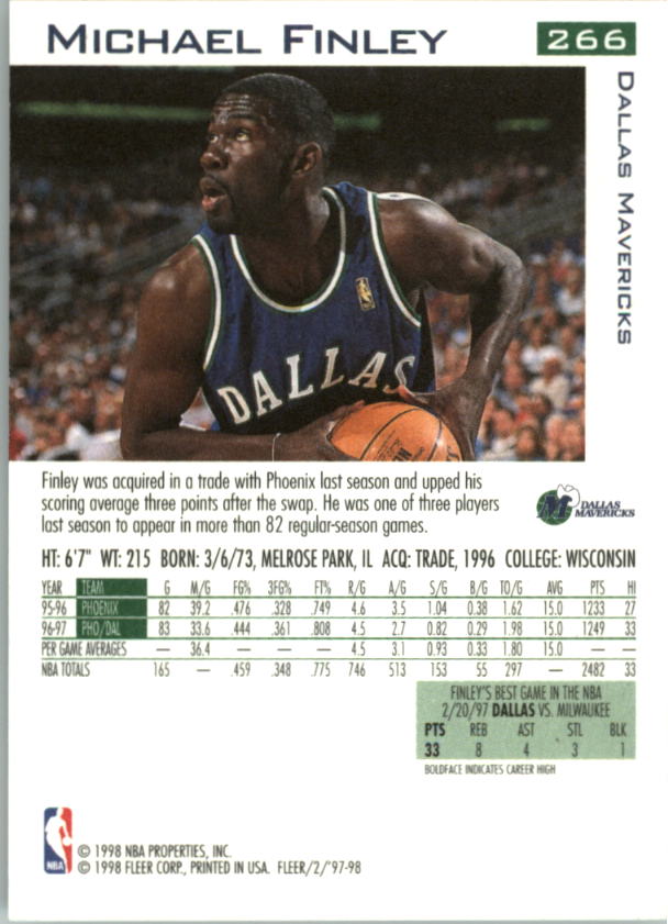 1997/1998 Fleer Basketball Part 1 Main Set Cards - Picture 327 of 347