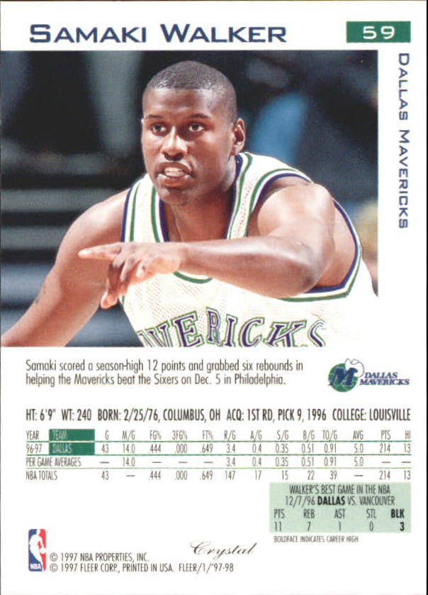 1997/1998 Fleer Basketball Part 2 Parallel Cards - Picture 35 of 107