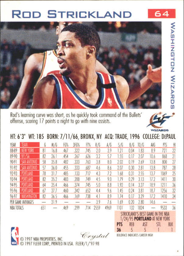 1997/1998 Fleer Basketball Part 2 Parallel Cards - Picture 37 of 107