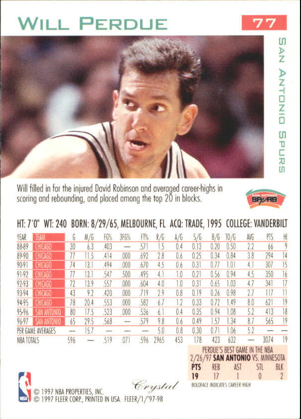 1997/1998 Fleer Basketball Part 2 Parallel Cards - Picture 43 of 107