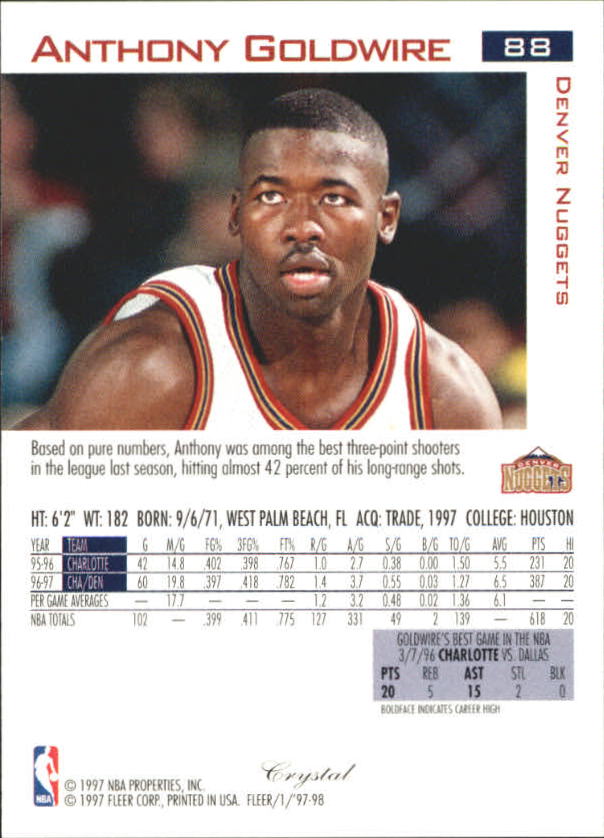 1997/1998 Fleer Basketball Part 2 Parallel Cards - Picture 45 of 107