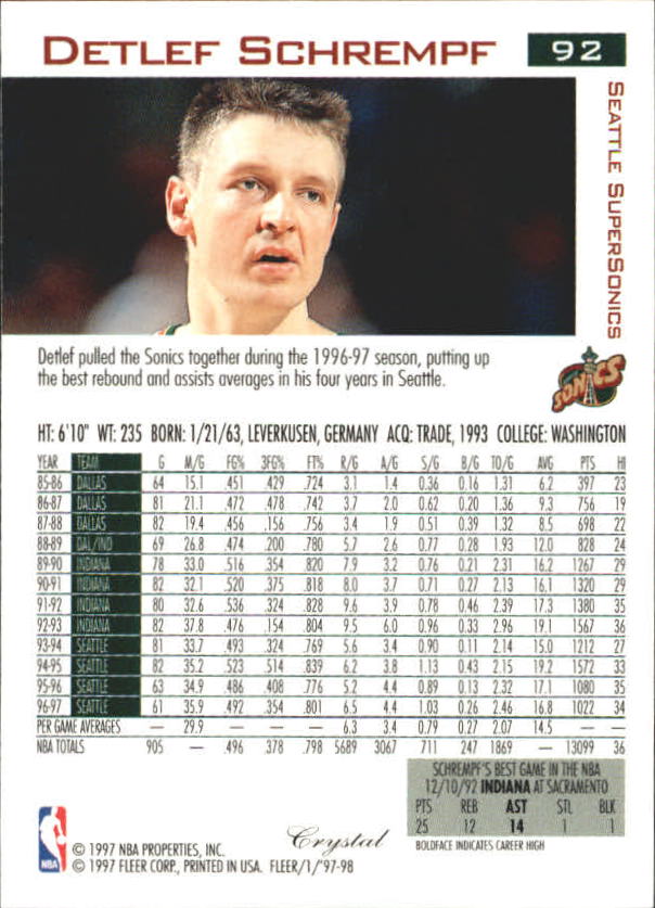 1997/1998 Fleer Basketball Part 2 Parallel Cards - Picture 51 of 107
