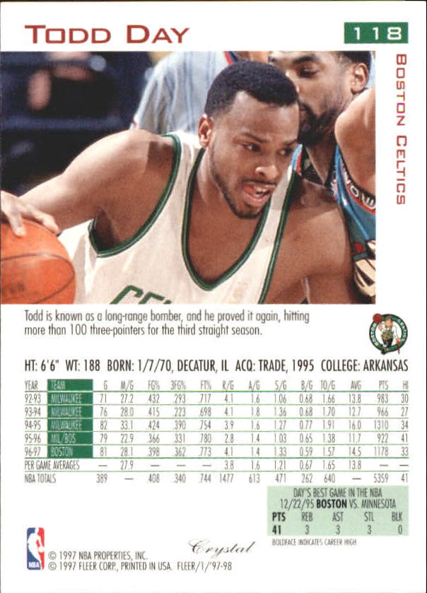 1997/1998 Fleer Basketball Part 2 Parallel Cards - Picture 59 of 107