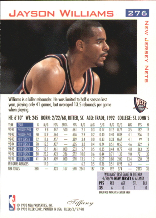1997/1998 Fleer Basketball Part 2 Parallel Cards - Picture 103 of 107