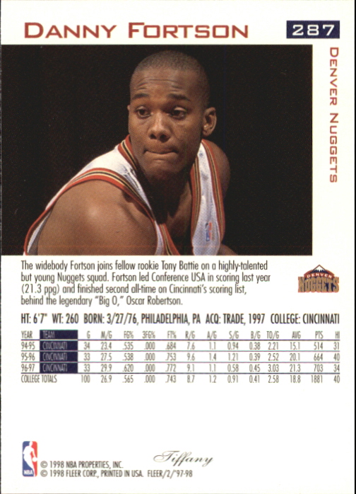 1997/1998 Fleer Basketball Part 2 Parallel Cards - Picture 105 of 107