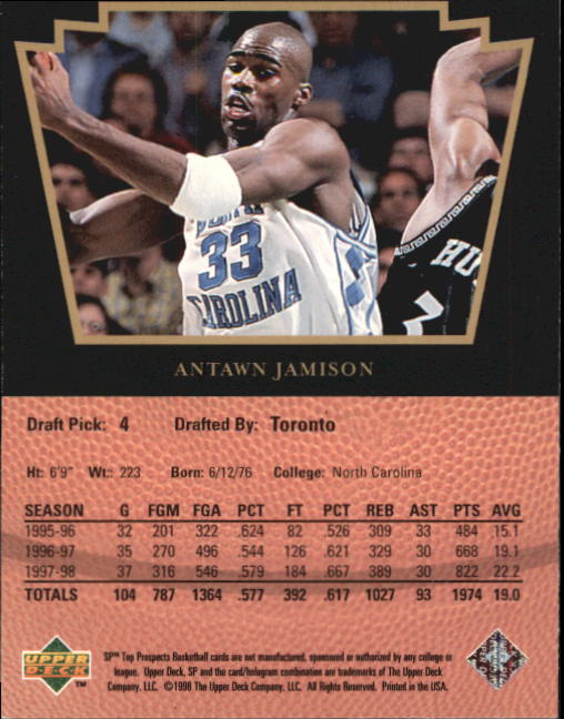1998 SP Top Prospects (Upper Deck) Basketball - Picture 3 of 47