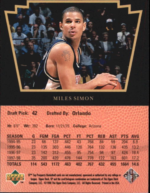 1998 SP Top Prospects (Upper Deck) Basketball - Picture 5 of 47