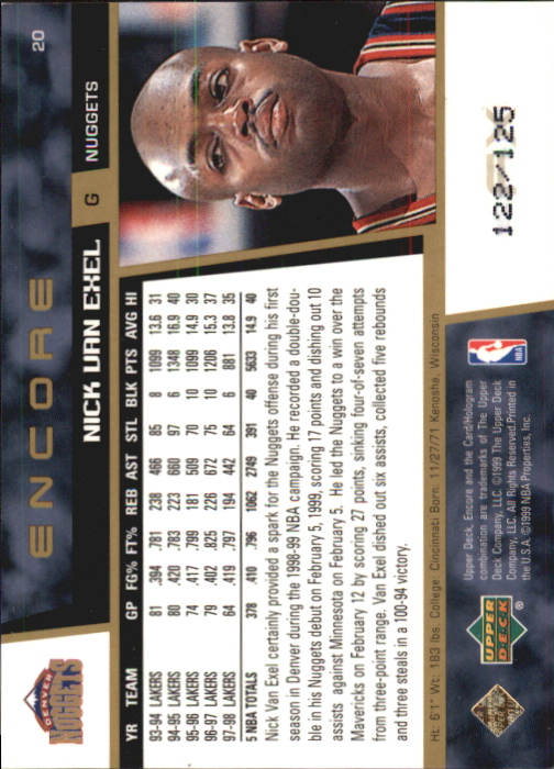 1998/1999 Encore (Upper Deck) Basketball - Picture 41 of 297