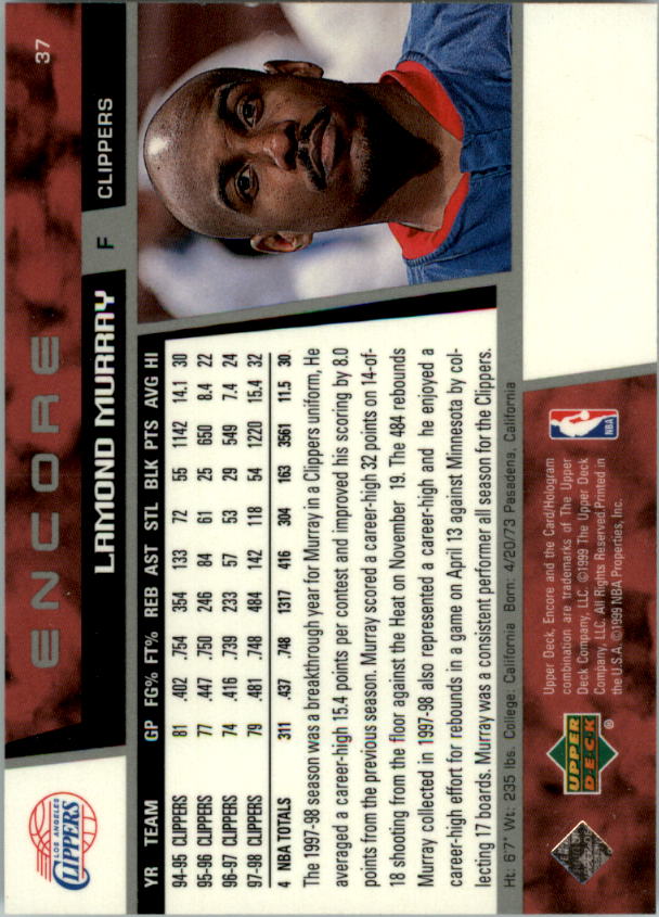 1998/1999 Encore (Upper Deck) Basketball - Picture 75 of 297