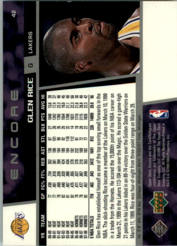 1998/1999 Encore (Upper Deck) Basketball - Picture 85 of 297