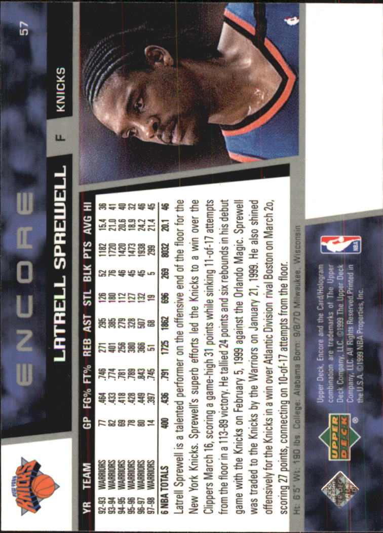 1998/1999 Encore (Upper Deck) Basketball - Picture 115 of 297