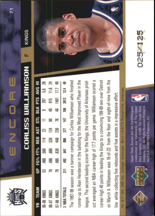1998/1999 Encore (Upper Deck) Basketball - Picture 143 of 297