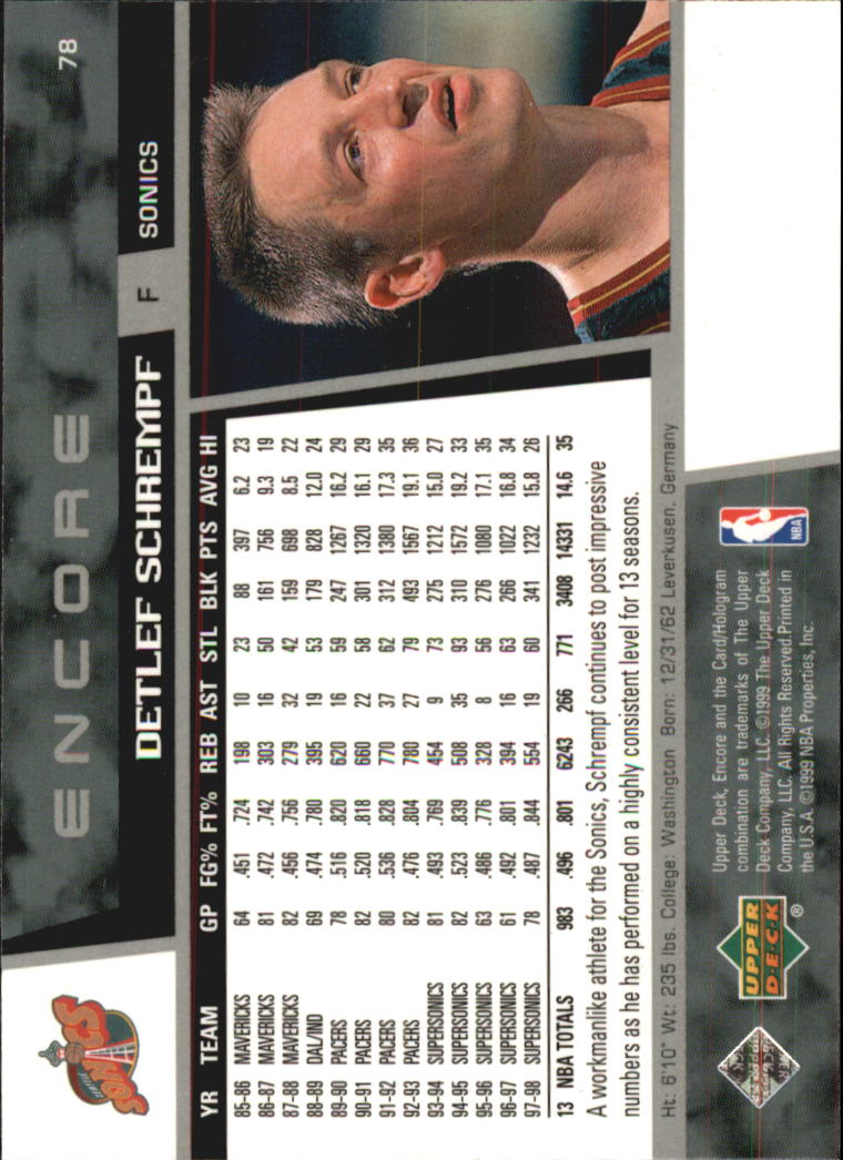 1998/1999 Encore (Upper Deck) Basketball - Picture 157 of 297