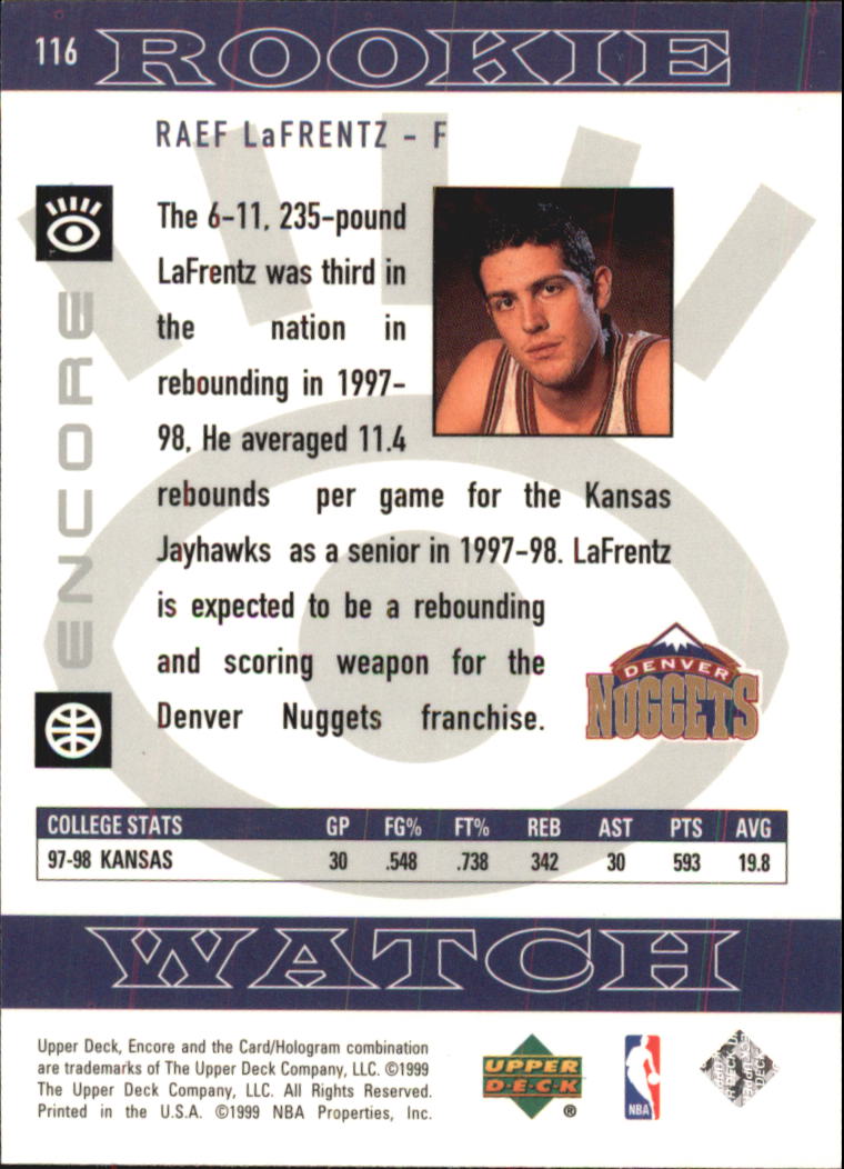 1998/1999 Encore (Upper Deck) Basketball - Picture 201 of 297