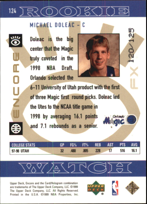 1998/1999 Encore (Upper Deck) Basketball - Picture 211 of 297