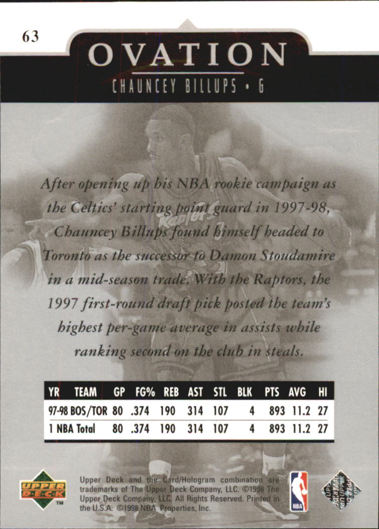 1998/1999 Ovation (Upper Deck) Basketball - Picture 53 of 67