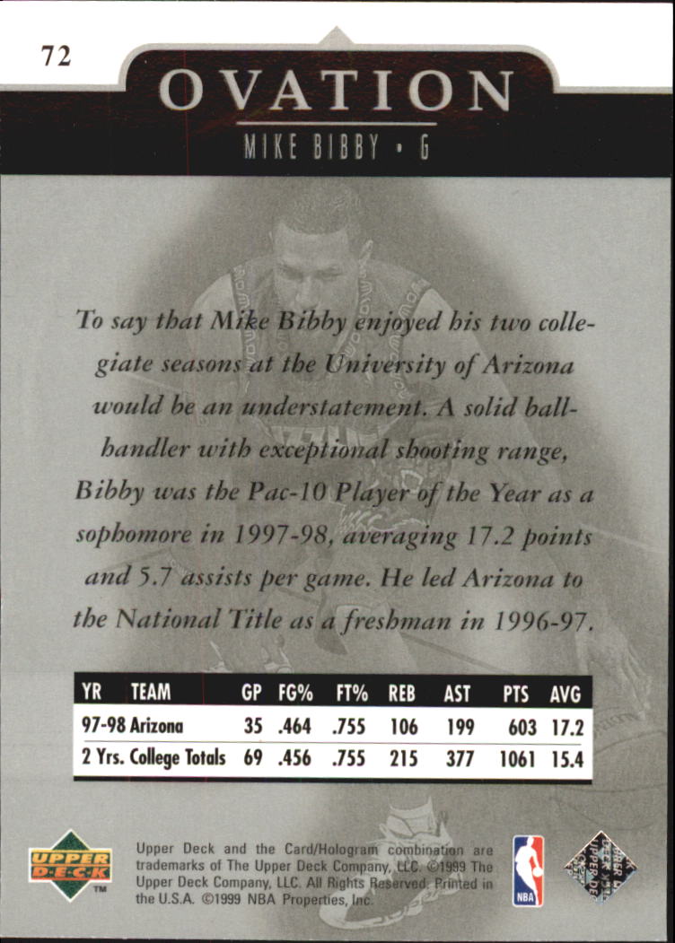 1998/1999 Ovation (Upper Deck) Basketball - Picture 63 of 67