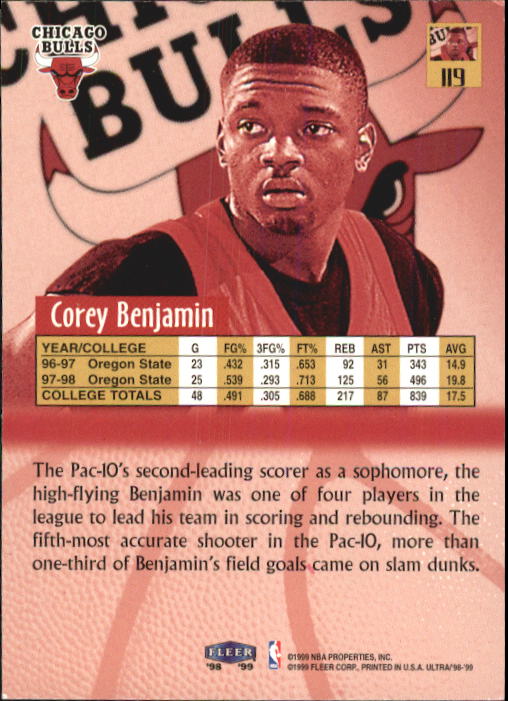 1998/1999 Ultra (Fleer) Basketball Part 1 Main Set Cards - Picture 209 of 219