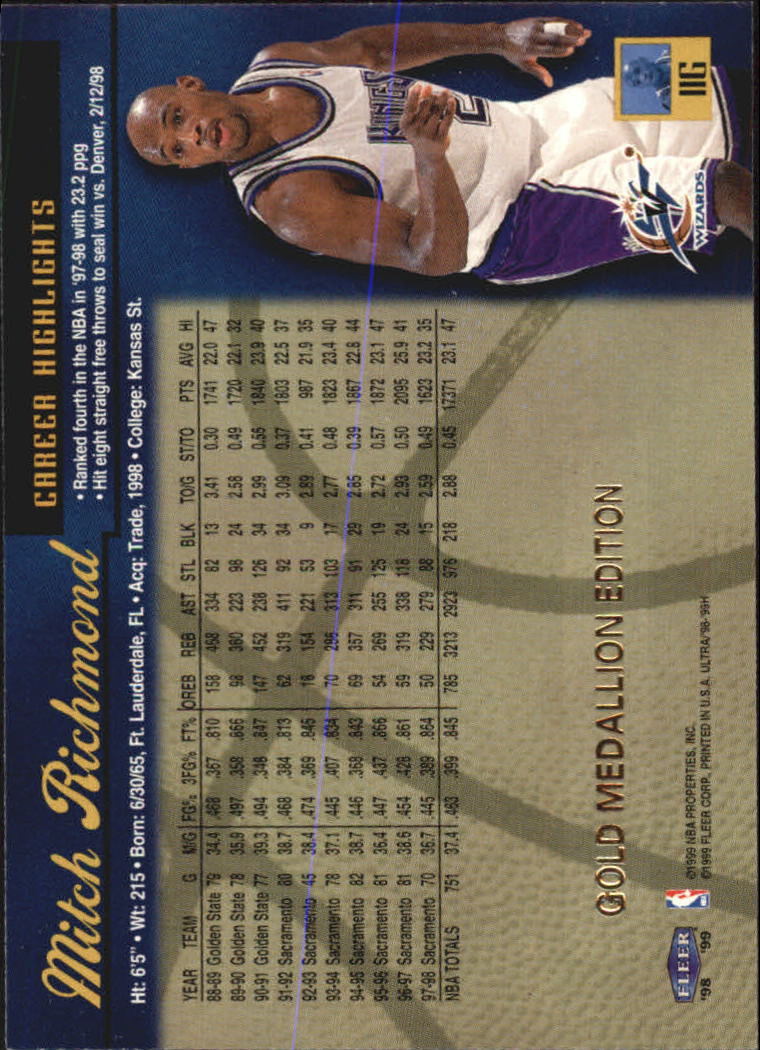 1998/1999 Ultra (Fleer) Basketball Part 2 Parallel and Insert Cards - Picture 17 of 185