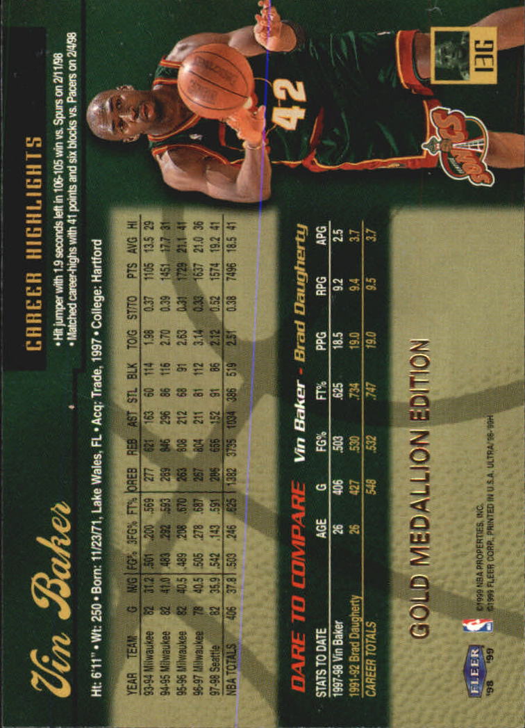 1998/1999 Ultra (Fleer) Basketball Part 2 Parallel and Insert Cards - Picture 21 of 185